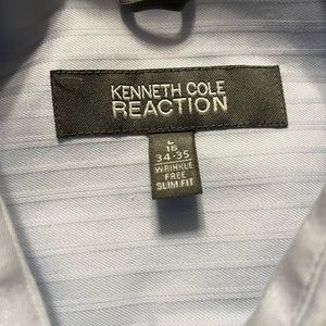 Kenneth Cole Reaction Button Down Casual Dress shirt 16 34 Light Blue